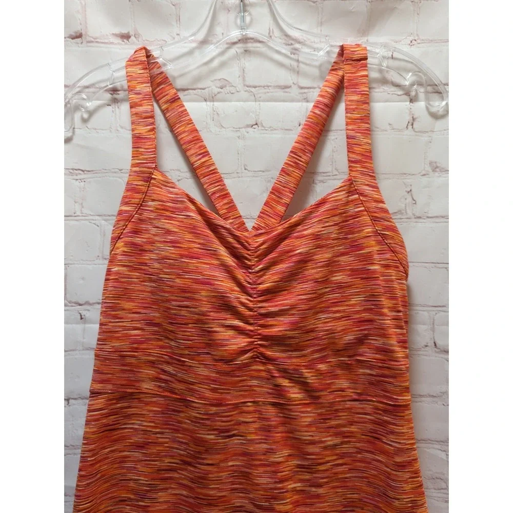 Mondetta activewear criss-cross strap tank dress medium red orange shelf bra - Picture 12 of 13